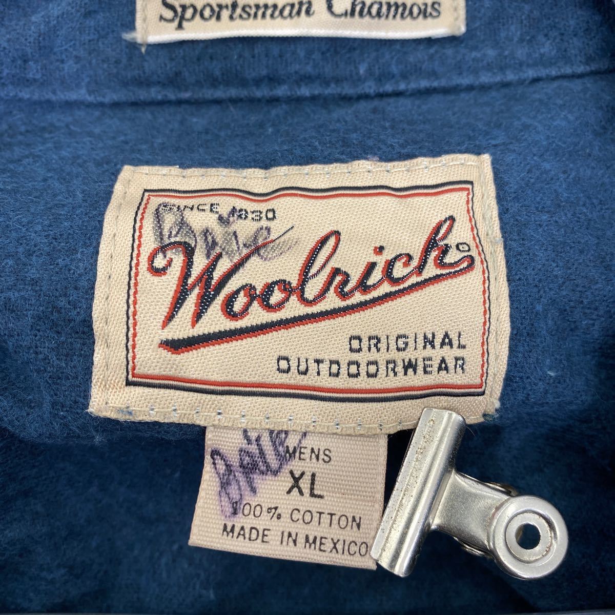 Woolrich ボタンダウンシャツ XLサイズ ウールリッチ シャモアクロス ブルー 古着卸 アメリカ仕入 t2212-3425_画像9