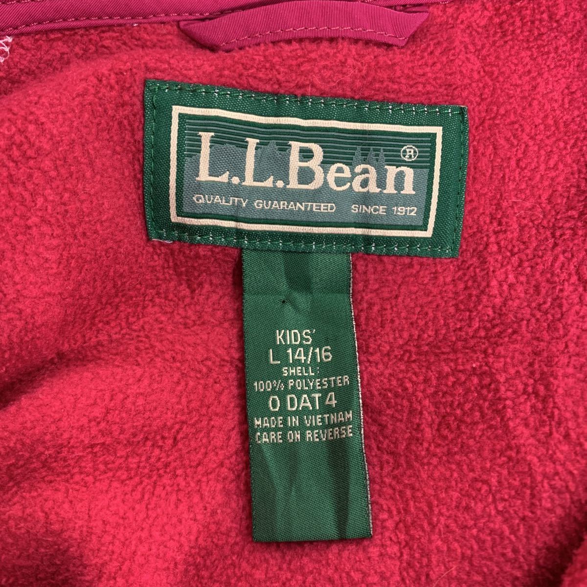 L.L.Bean ジップアップ フリース ジャケット キッズ L 14/16 150～ ピンク エルエルビーン アウトドア 古着卸 アメリカ仕入 a502-5003_画像7