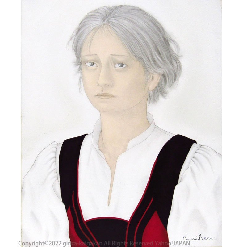 栗原喜依子 絵画 少女 原画 油絵 Yahoo!オークション - 【GINZA絵画館】栗原喜依子 油絵3号