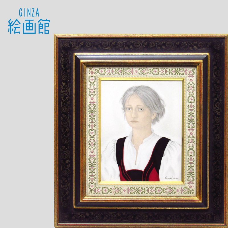 栗原喜依子 絵画 少女 原画 油絵 Yahoo!オークション - 【GINZA絵画館】栗原喜依子 油絵3号