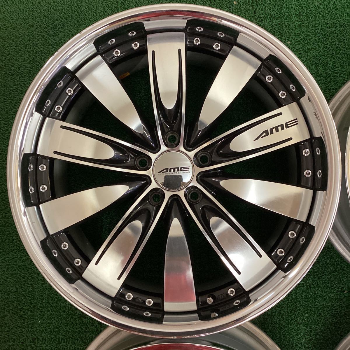 AME BMW M5 用社外アルミ F:20x8.5J+35,R:20x9.5J+38 120-5H 中古品4本【295】_画像4