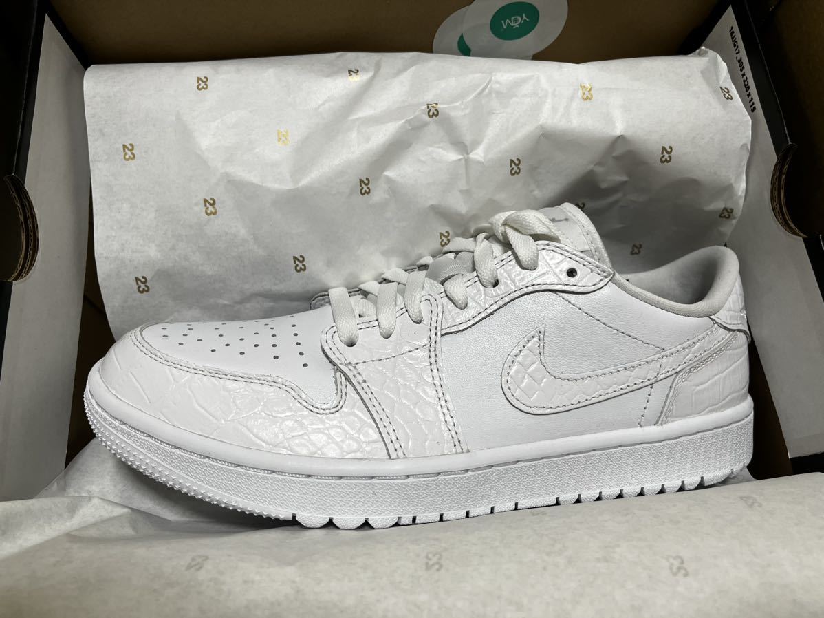 【激レア新品・送料無料】NIKE GOLF/AIR JORDAN1 LOW G White Crocodile  Skin/26.5cm/エアジョーダン1 ゴルフ ホワイトクロコ/DD9315 110