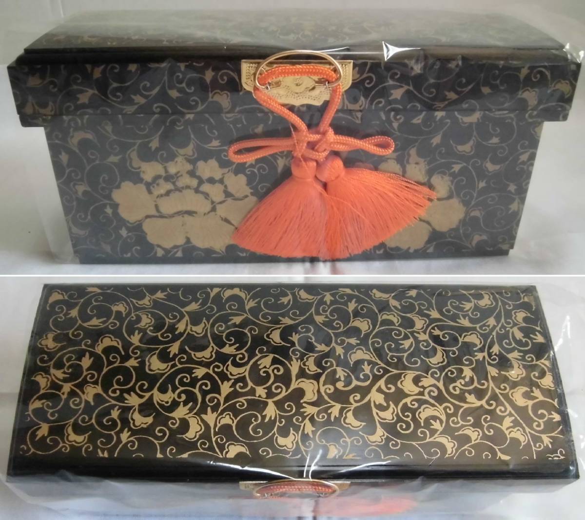 雛道具 三ッ揃 55号 唐草花盛上蒔絵 箱入り 箪笥 長持 両掛(挟箱 雛道具 三ッ揃 55号 唐草花盛上蒔絵 箱入り 箪笥 長持 両掛(挟箱