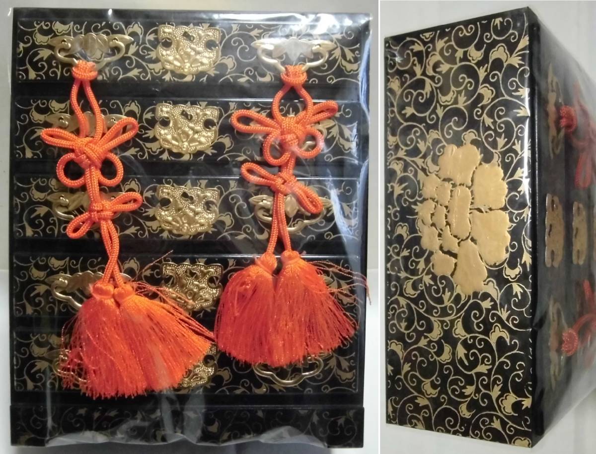 雛道具 三ッ揃 55号 唐草花盛上蒔絵 箱入り 箪笥 長持 両掛(挟箱 雛道具 三ッ揃 55号 唐草花盛上蒔絵 箱入り 箪笥 長持 両掛(挟箱