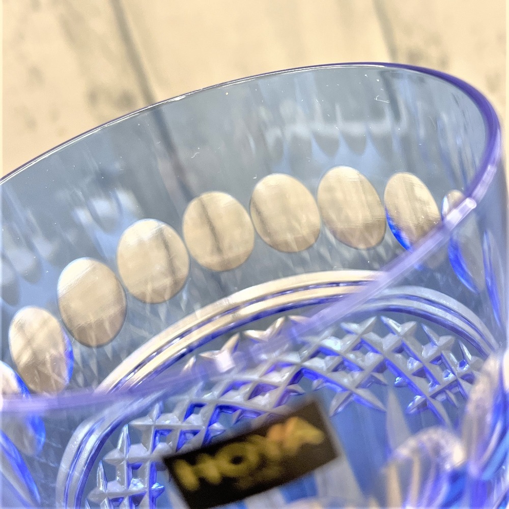 食器 ホヤクリスタル HOYA 切子グラス ペア ブルー レッド クリスタルガラスの画像4