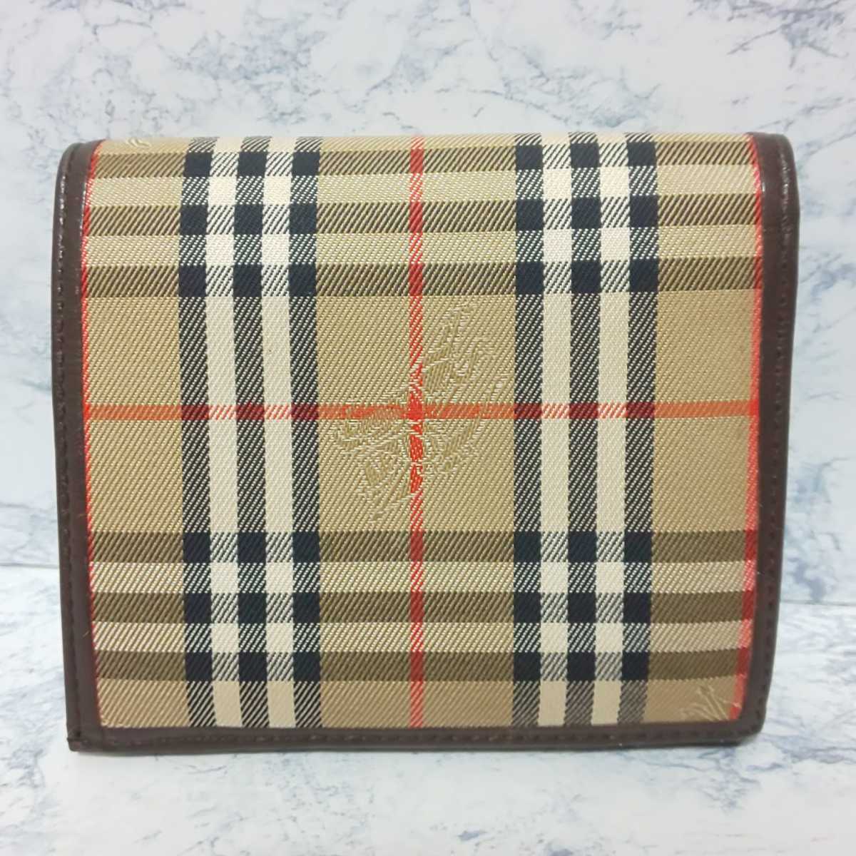 お買い得品 BURBERRY がま口 二つ折り財布 ノバチェック シャドー