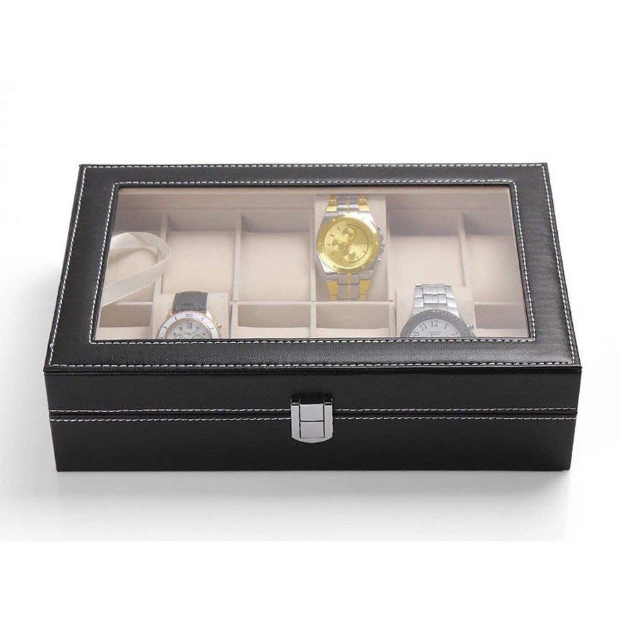 ★まとめ売り店舗★ 時計 収納ケース 腕時計 ケース 12本用 ブラック 黒 ディスプレイ 腕時計の画像1