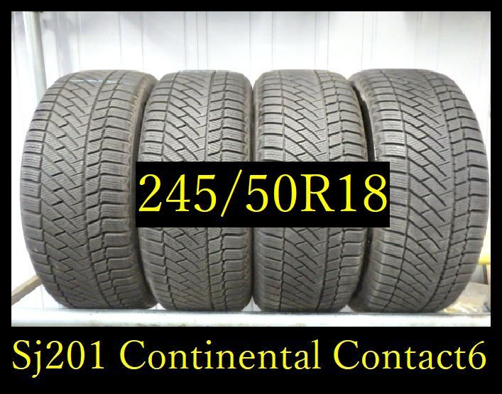 【Sj201】K330113送料無料・代引き可　店頭受取可 2018年製造 約8部山 ●Continental ContiViking Contact5●245/50R18●4本_画像1