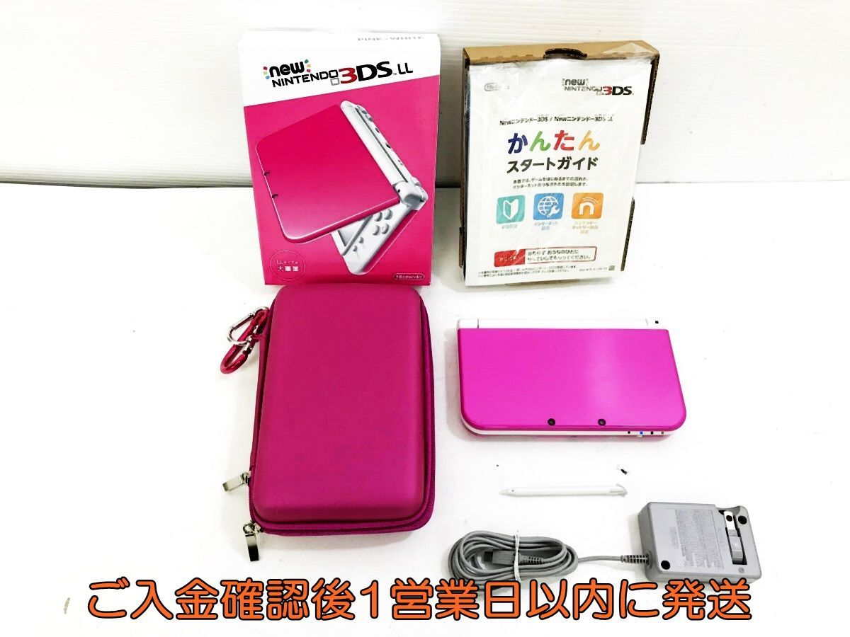 1円 Newニンテンドー3DS LL ピンク×ホワイト 本体 初期化・動作確認