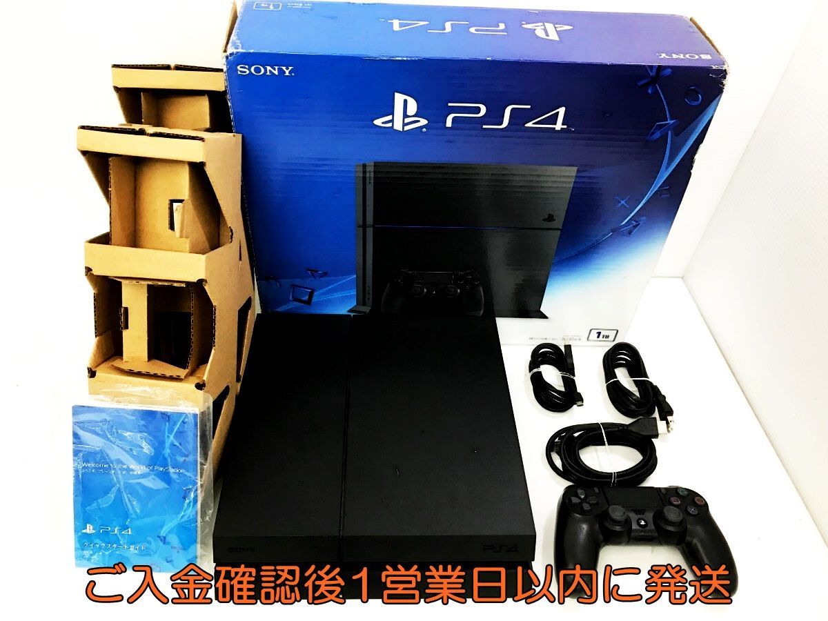 1円 PS4 本体 PlayStation 4 ジェット ブラック 1TB CUH-1200BB01 初期 