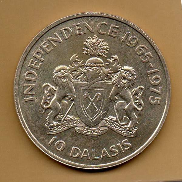 ◎ ガンビア １０ダラシス銀貨 1975の画像2