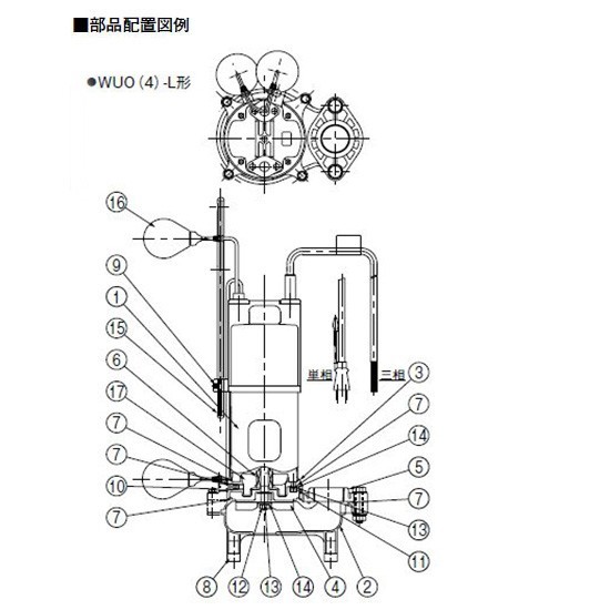 川本ポンプ カワペット WUO-806-2.2LG 三相200V 60Hz 自動型 　送料無料 但、一部地域除 代引/同梱不可_画像6