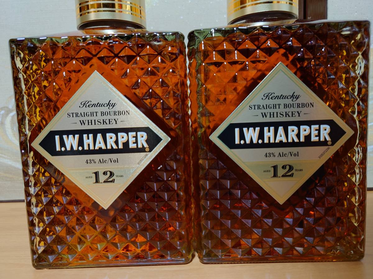 ■送料無料■2本 正規品 IWハーパー12年 I.W.HARPER 12年 バーボンウイスキー 未開栓 750 43 検索 旧 ラベル ボトル オールドグランダッド