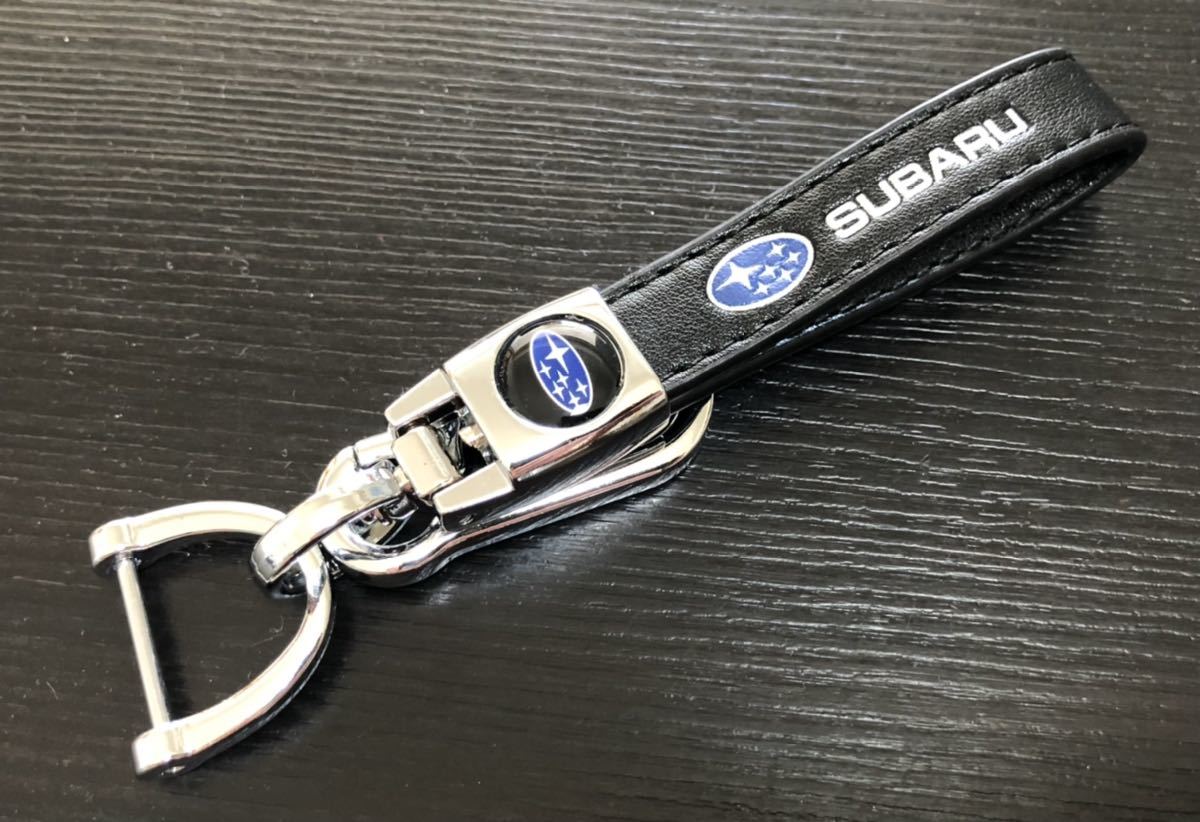  Subaru key holder metal fittings high class cow leather made key ring accessory silver color possible selection 