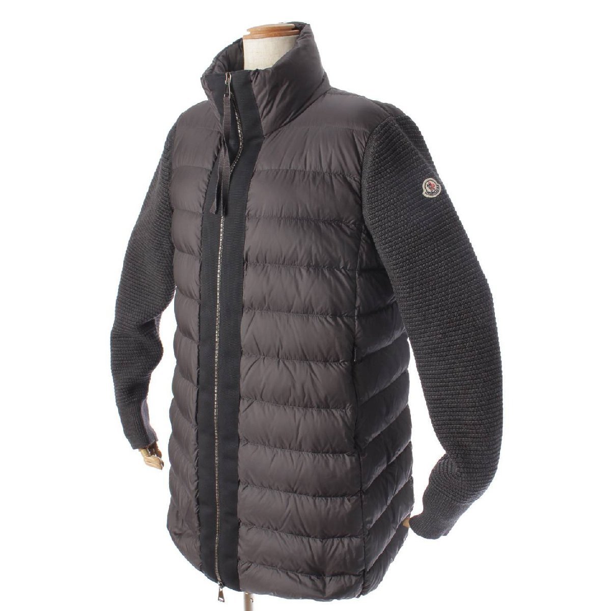 【モンクレール】Moncler マグリア ニット切替 ダウジップアップ ン カーディガン ジャケット グレー L 【中古】【正規品保証】172872_画像2
