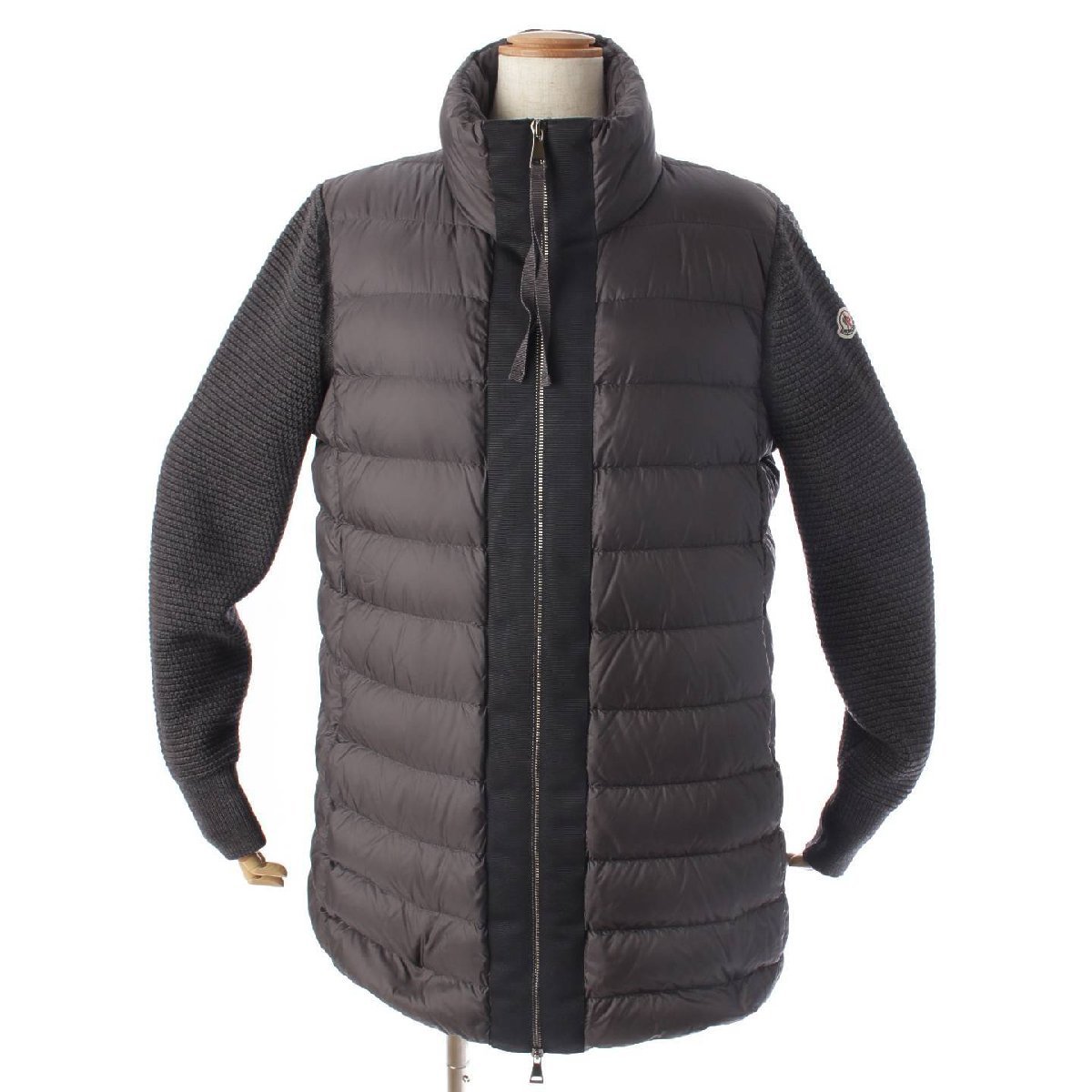 限定価格セール! カーディガン ン ダウジップアップ ニット切替 【モンクレール】Moncler マグリア ジャケット 【中古】【正規品保証】172872 L グレー 2