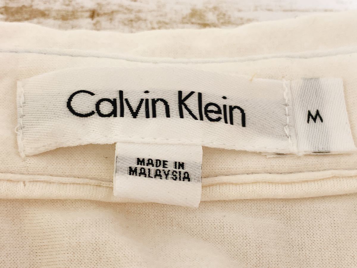 * free shipping * Calvin Klein Calvin Klein old clothes short sleeves shirt men's M white tops used prompt decision 
