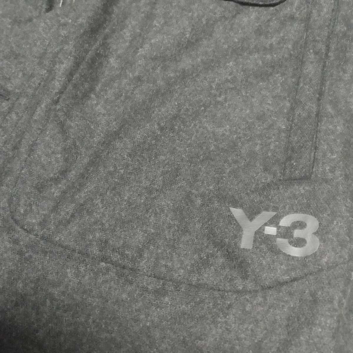 送料無料 Y-3 ワイスリー 中綿 ウール 羊毛 ジャケット シャツ ブルゾン XS 灰 グレー ヨウジヤマモト アディダス スリーストライプ_画像6