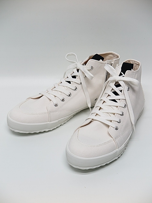 SALE30%OFF/Ground Y・グラウンドワイ/Cotton canvas Middle rise sneakers/WHITE・3