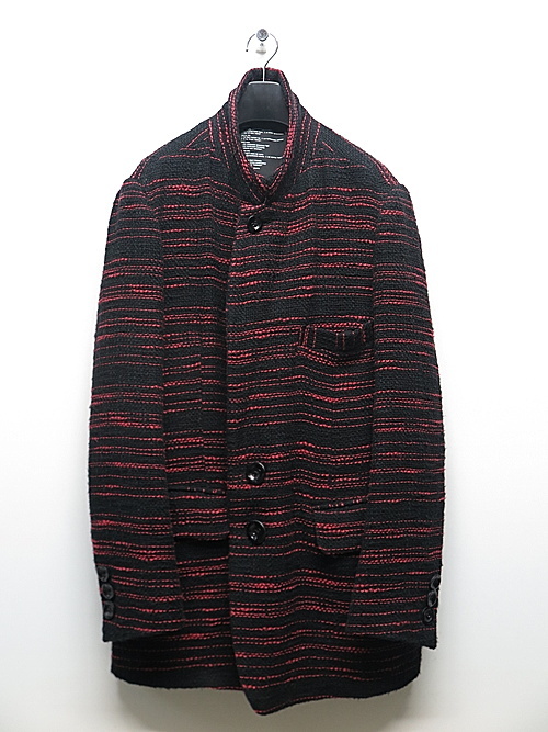 SALE40%OFF/nude:masahiko maruyama ・ヌード:マサヒコマルヤマ/Slub Yarn Cotton Double Cloth OVERSIZED JACKET/Black - Red・2