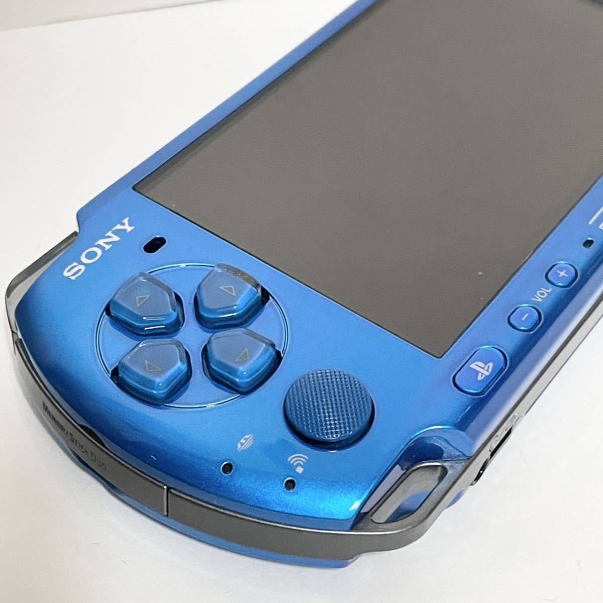 SONY PSP-3000VB バイブラントブルー 動作確認済み 本体/メモリースティック/充電器  (青/PSP/3000/プレイステーション・ポータブル)