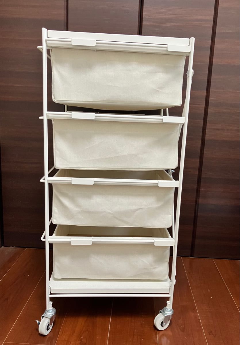 スチールユニットシェルフ帆布バスケットセット・幅42cm スチールユニットシェルフ帆布バスケットセット・幅42cm