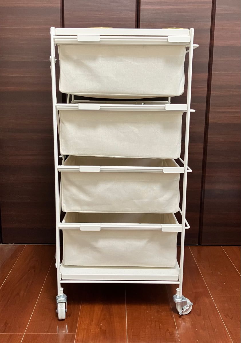 スチールユニットシェルフ帆布バスケットセット・幅42cm スチールユニットシェルフ帆布バスケットセット・幅42cm