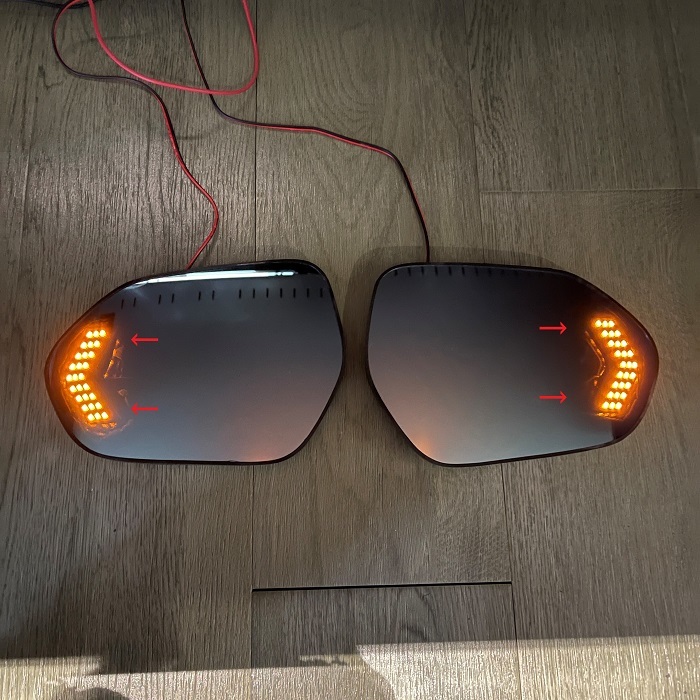 C-HR 50 Prius 70 Camry LED turn signal built-in door mirror blue mirror lens sequential turn signal left right set custom 23