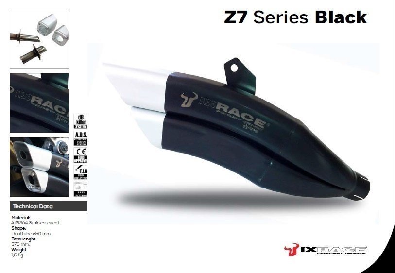 IXRACE HONDA ホンダ CB 1000 R 08-15 Z7B ツインアップ スリップマフラー【送料800円】_画像4