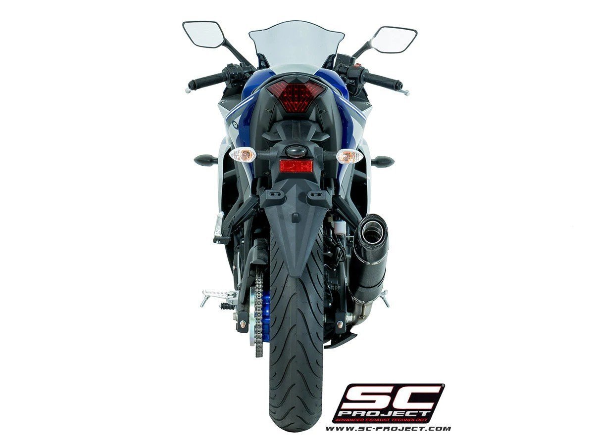 【国内在庫】SC-PROJECT SCプロジェクト オーバル スリップオンサイレンサー 消音バッフル付属 YAMAHA YZF-R25 / R3 ヤマハ マフラー ★_画像4