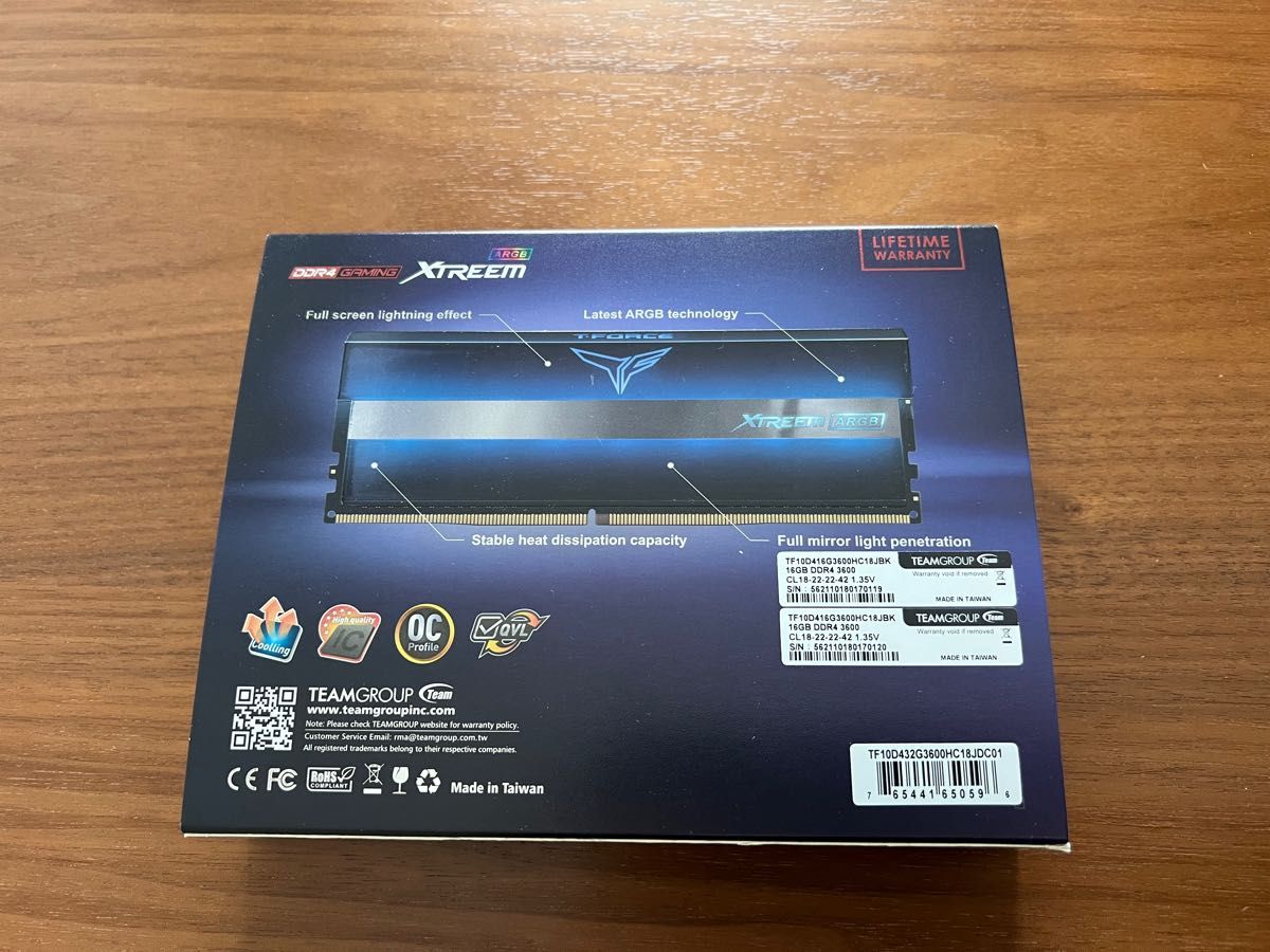 Team Xtreem ARGB 新品未開封 DDR4-3600 32GB(16GBx2枚組