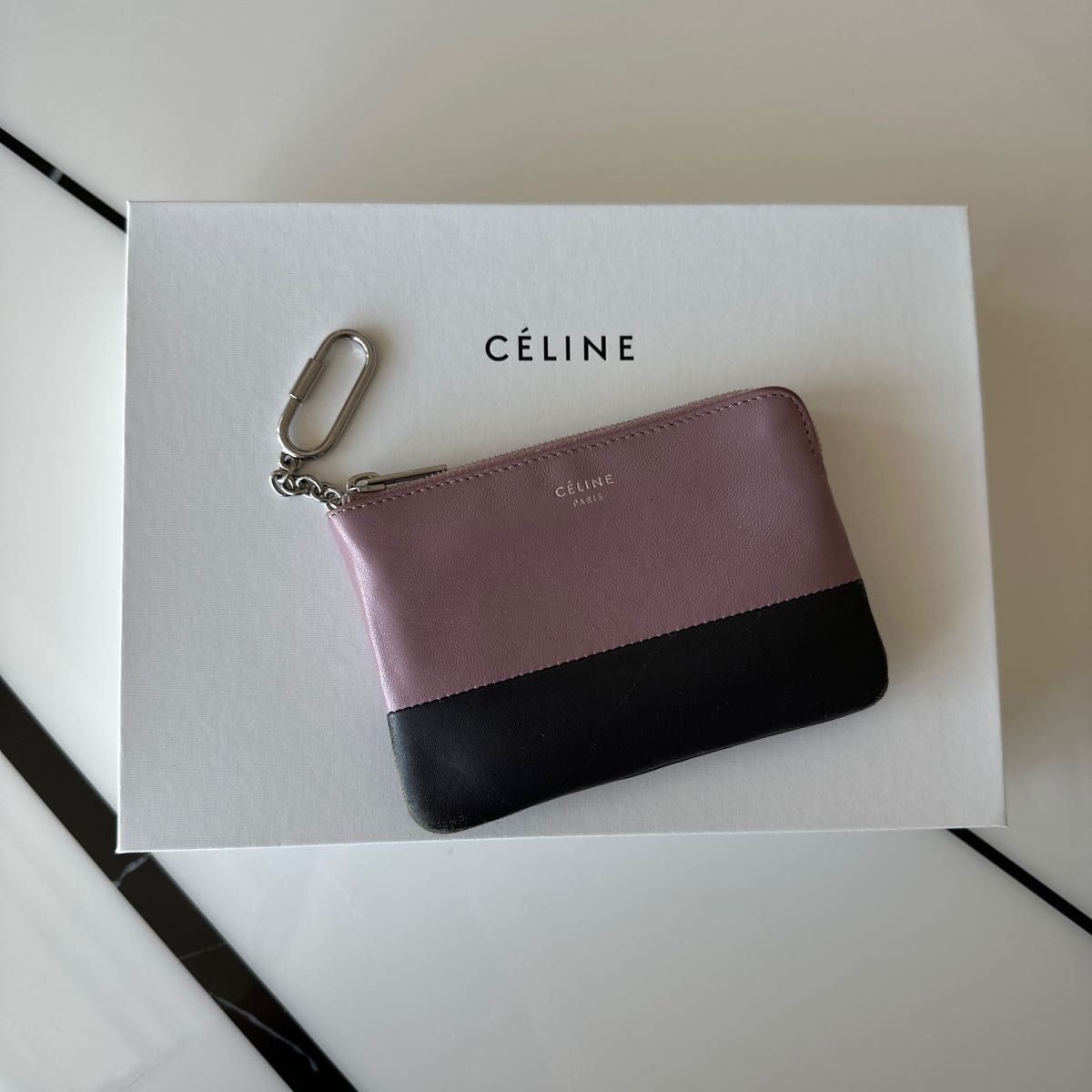 特価最安値 celine CELINEバイカラーコインケースキーリング付の通販