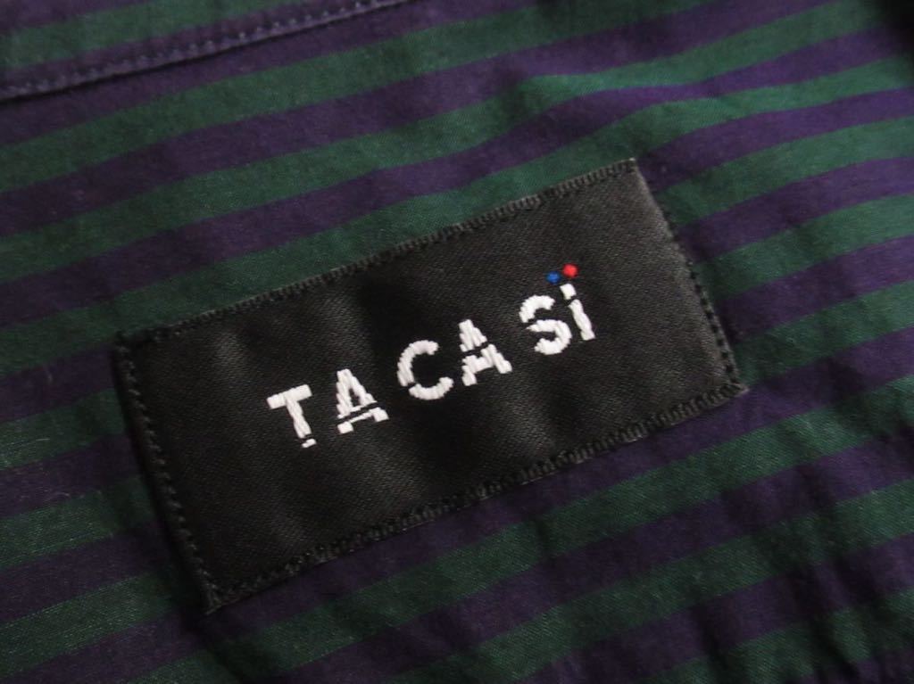 イタリア製 TACASI シャツ テーラード ジャケット ストライプ ブレザー Mサイズ メンズ シャツ ジャケット タキャシ ビームス取扱 綿_画像8