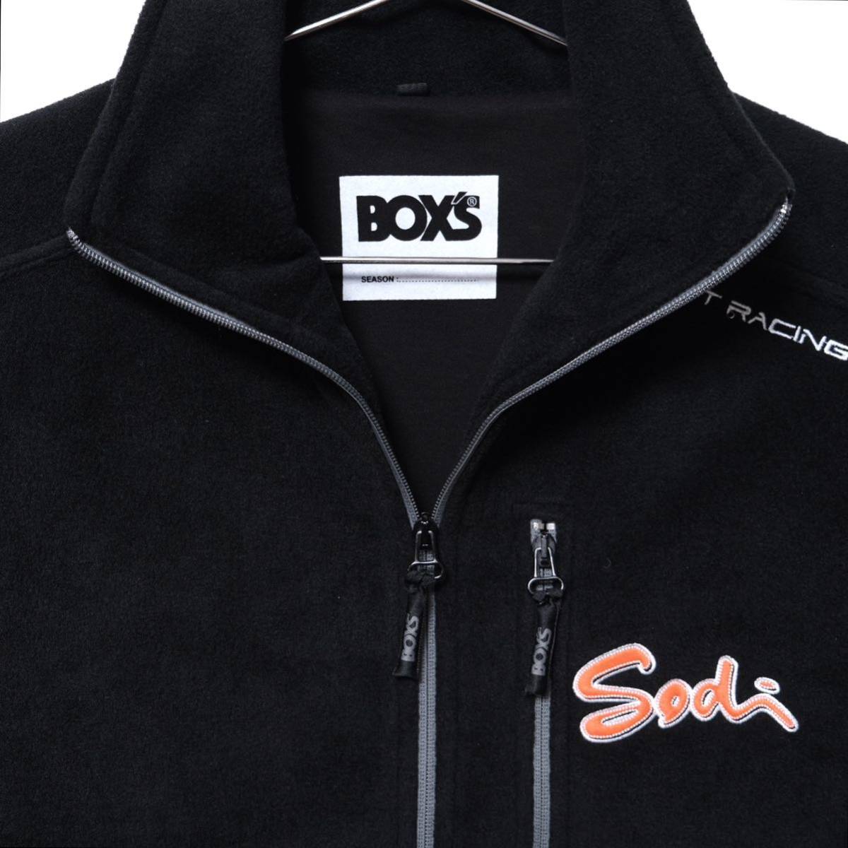 [ free shipping ]Sodi fleece jacket /Sodi Kart/soti- Cart /BOX\'S/ embroidery / black /S size 