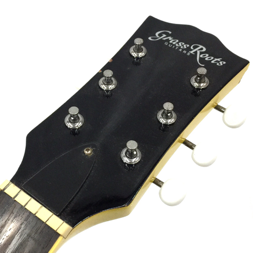 グラスルーツ エレキギター Les Paul レスポール タイプ 弦欠品 現状品 PU電源確認済 社外ソフトケース付 GrassRootsの画像4
