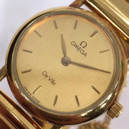 ワランティ オメガ デビル 裏蓋 750刻印 クォーツ 腕時計 レディース