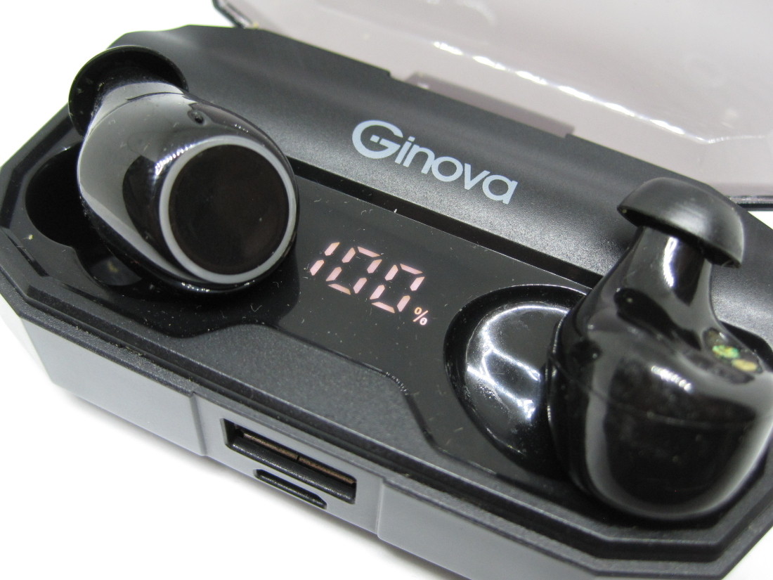 ☆★JUNK★☆ ワイヤレスイヤホン ( Ginova ) Q88 充電ケース付 Bluetooth接続&音声出力:未確認(ジャンク)/即決有☆彡_画像4