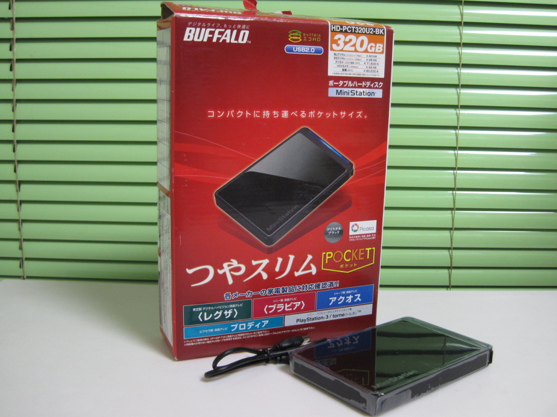 ** Junk PC детали ** BUFFALO USB2.0/1.1 соответствует жесткий диск [ HD-PCT320U2 ]( время использования 0 час?)* б/у / формат settled - быстрое решение иметь *.