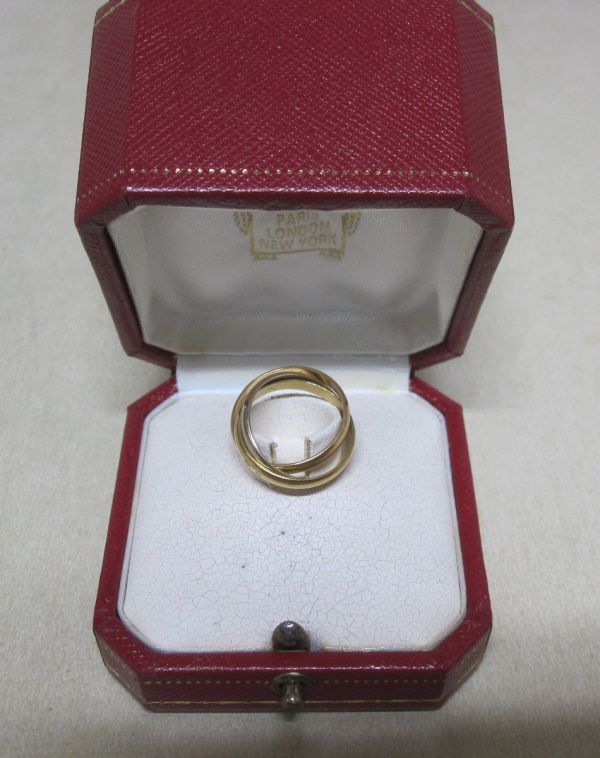 Cartier カルティエ 3連 トリニティ リング 指輪 K18 金 ゴールド