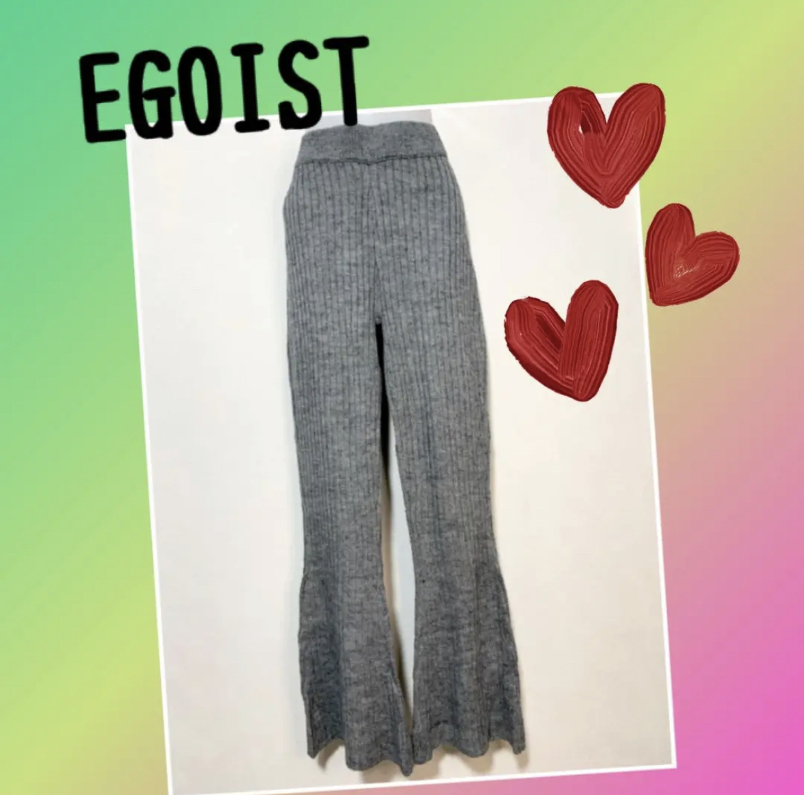 [ new goods unused ] Egoist bottoms knitted pants boots cut gray lady's 