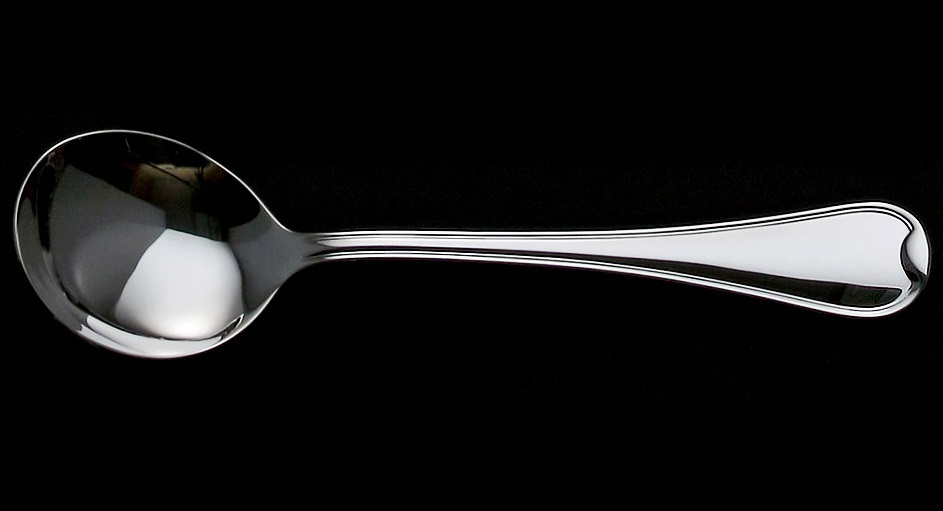 ★ラッキーウッド ロムネー洋白銀器スープスプーン２本２０ミクロン銀仕上ラッキーウッドの高級洋白銀器日本製新品の画像2