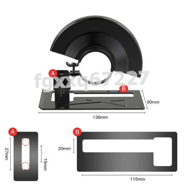 GQ111:★人気★プレミアムアングルグラインダー切断機延長切断サポートサンドホルダー+保護カバー_画像6
