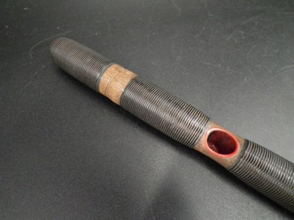 高麗笛 36.8㎝ 煤竹 樺巻 雅楽 管楽器 吹き物 高麗楽 東遊 御神楽 古竹