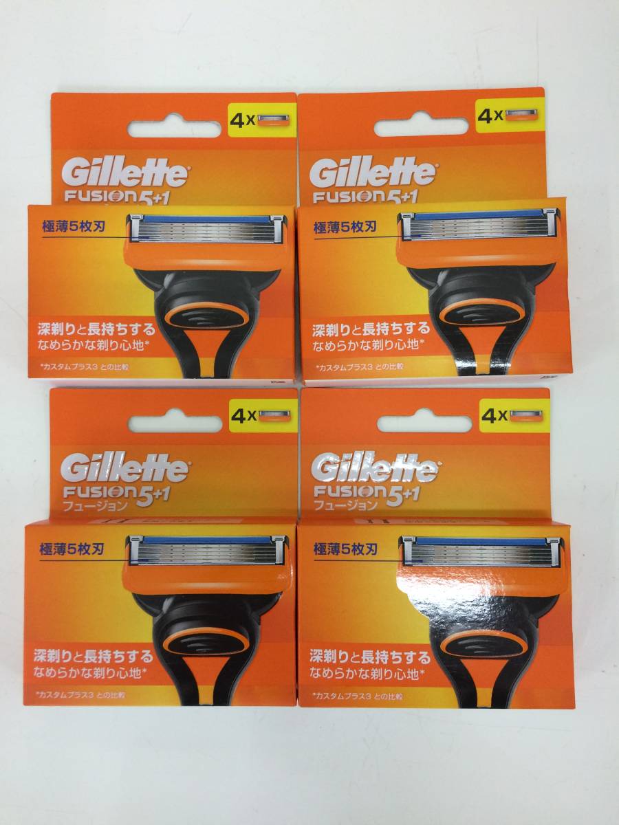 １円~！Gillette ジレット フュージョン 5+1 替刃　4個入×4 計１６個セット　極薄5枚刃 未開封品