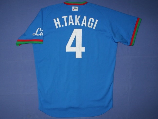 【海外 正規品】 西武ライオンズ4 高木浩之 2007実使用復刻ビジターユニフォーム 黄金時代 実使用、サイン入り