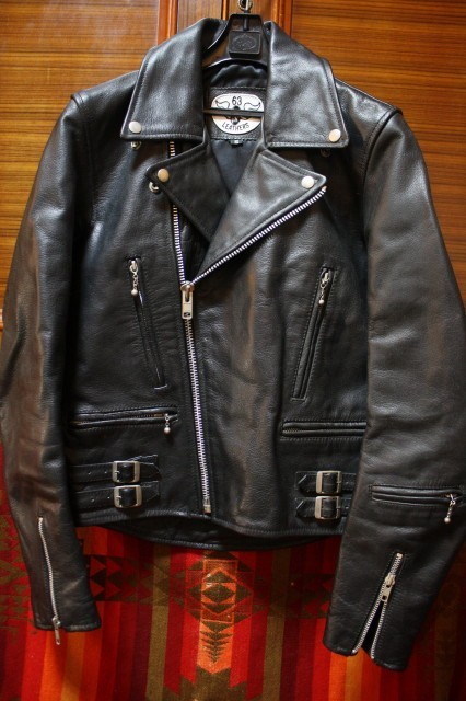  former times 63 LEATHERS 90s ~ 00s Vintage UK long Jean type leather rider's jacket # # # Lewis Leathers euro USA