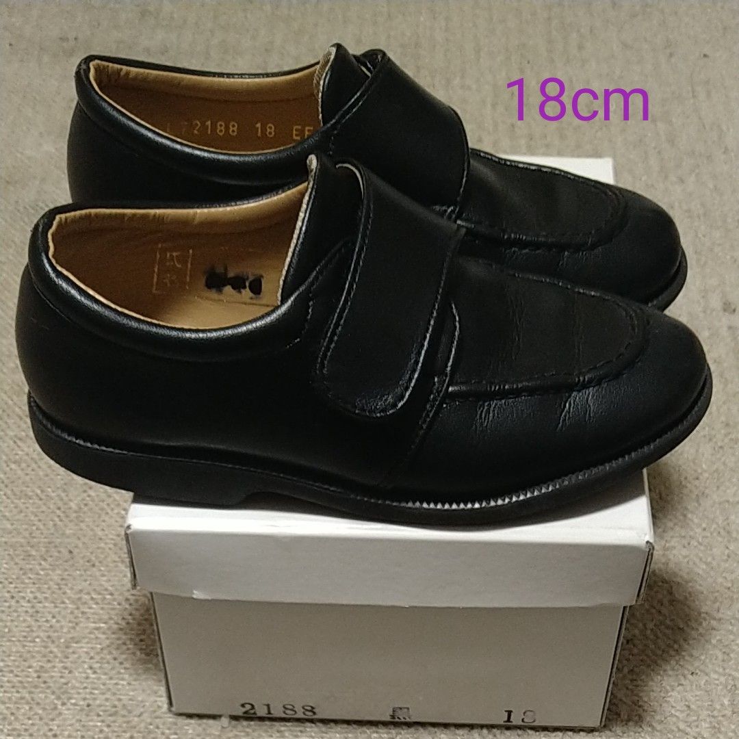 フォーマル　子ども　靴　黒　18cm　クラリーノ　私立小学校　通学靴　日本製　男女兼用