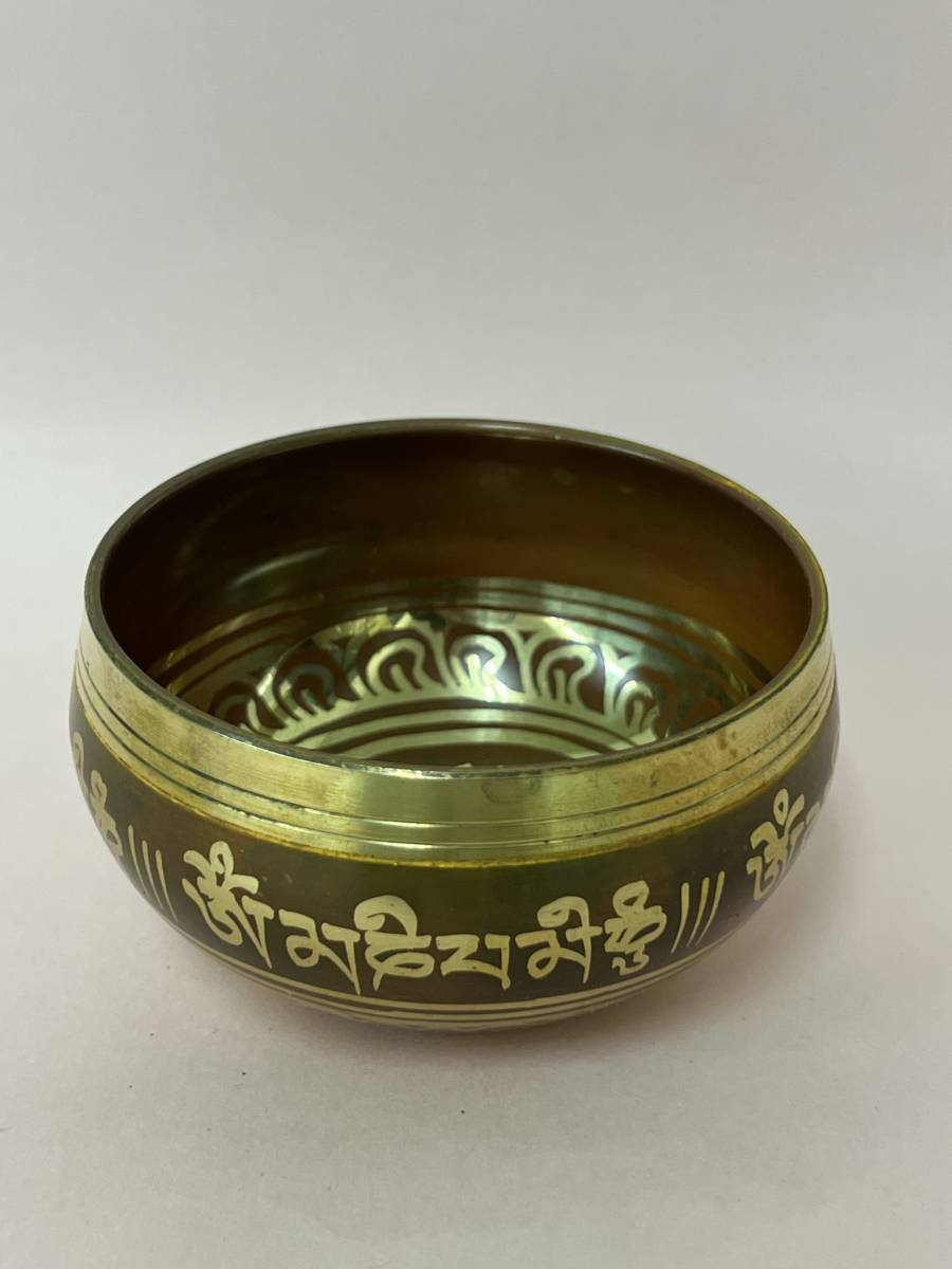  high class [sin King bowl ] healing chi bed India Buddhism ne pearl made handmade copper made sin silver g ball .. Buddhist altar fittings orange hutch .. Lynn . bell 