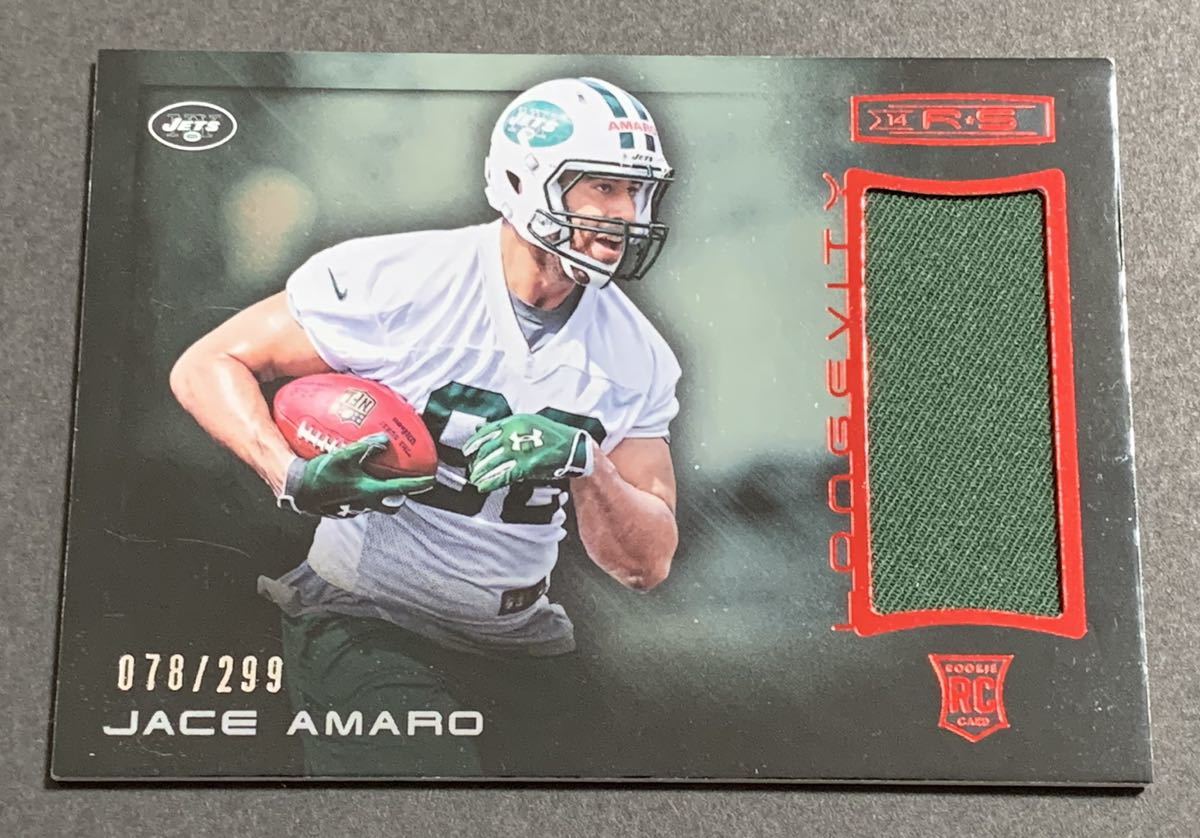 2014 Panini Rookies And Stars Football Jace Amado Jersey /299 No.18 RC Rookie Jets NFL ルーキー　ジャージ　299枚限定　カード_画像1