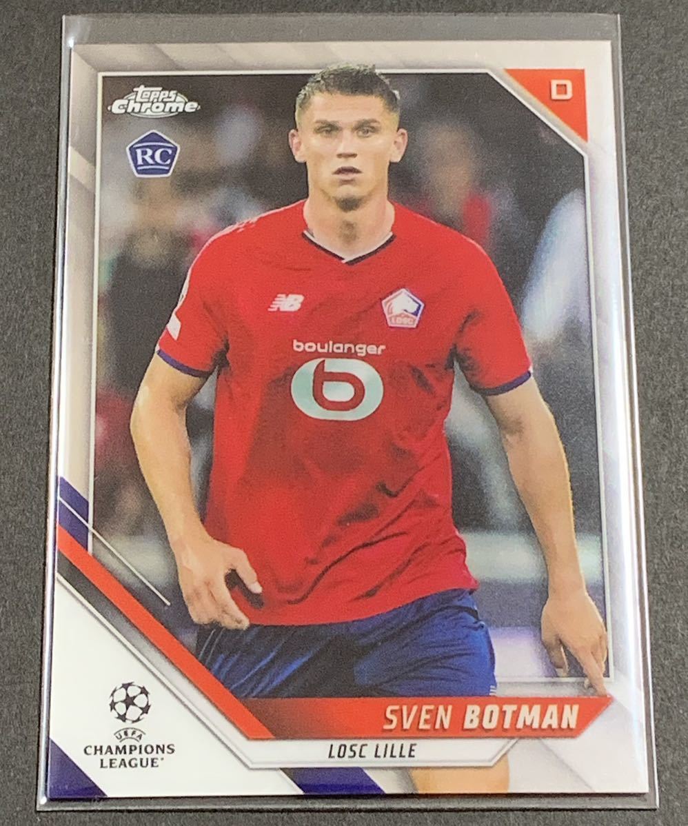 2021-22 Topps Chrome UEFA Champions League Sven Botman 9 RC Rookie Lille ボットマン　ルーキー　リール_画像1